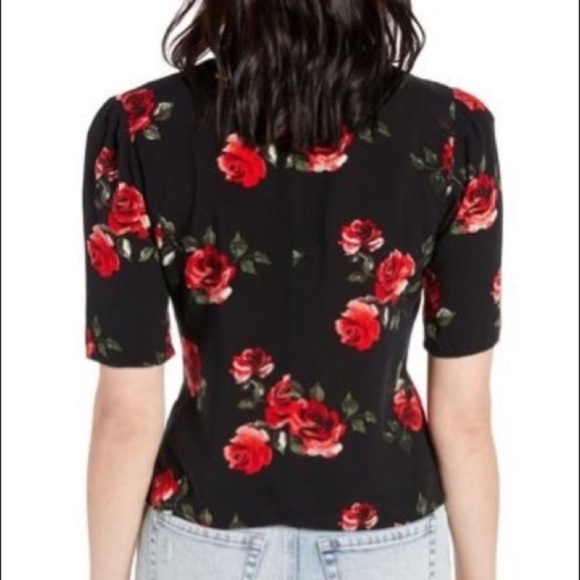 BP x Claudia Sulewski Black Rose print top New - Picture 5 of 11